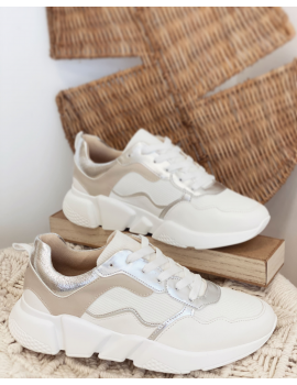 Vanessa Wu - Baskets en mesh blanc et détails argent