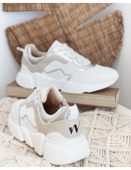 Vanessa Wu - Baskets en mesh blanc et détails argent