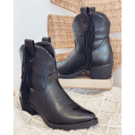 Boots style western à franges Noir - Molly