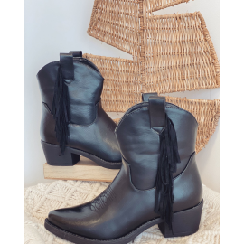 Boots style western à franges Noir - Molly