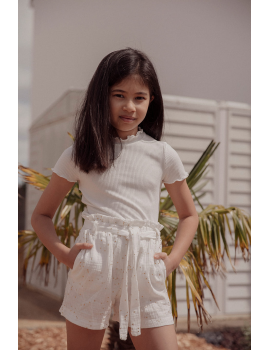Short gaze de coton écru - Mini Zélie