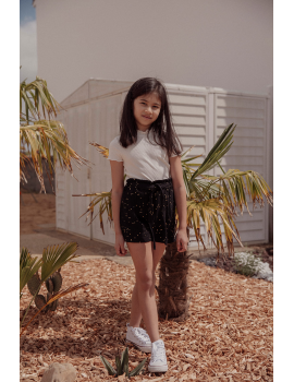 Short gaze de coton noir - Mini Zélie