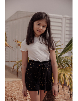 Short gaze de coton noir - Mini Zélie