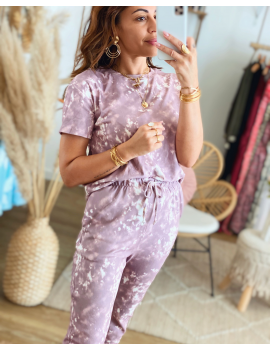 Ensemble Jogging Tie and Dye Vieux Rose - Angela