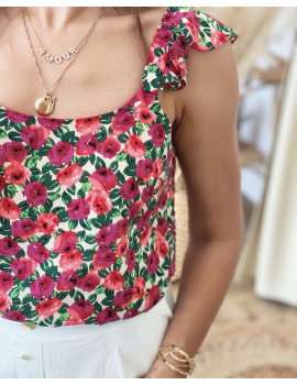 Top fleuri rouge - Kristen