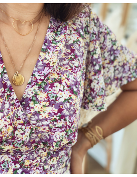 Combishort fleurie violette - Karla