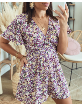 Combishort fleurie violette - Karla