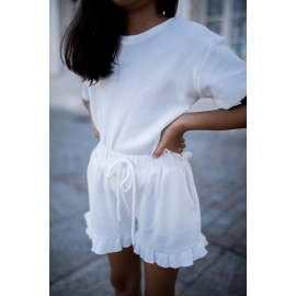 Ensemble short et T-shirt blanc - Mini Bonsoir