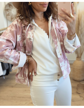 Veste en jean tie & dye Rose - Ruby
