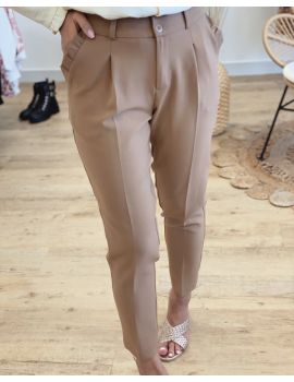Pantalon tailleur Camel - Julie (Made in France)