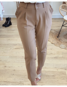 Pantalon tailleur Camel - Julie (Made in France)