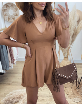 Combishort fluide taupe - Adriana