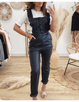 Salopette noire simili cuir - Marley