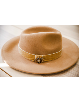 Chapeau camel liseré velours - Bee