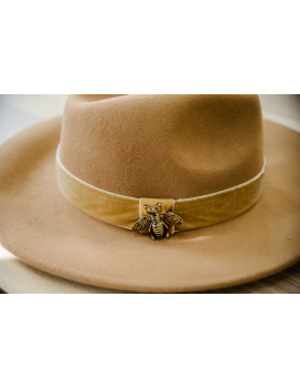 Chapeau camel liseré velours - Bee
