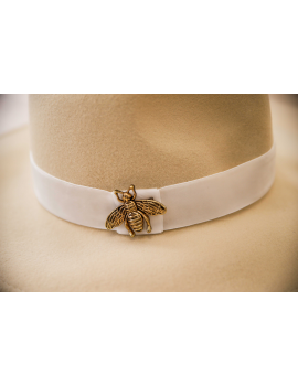 Chapeau beige liseré velours - Bee