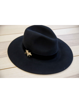 Chapeau noir liseré velours - Bee