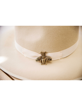 Chapeau beige liseré ruban - Maya