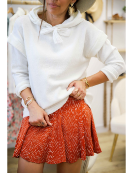 Jupe patineuse brique à pois - Janna