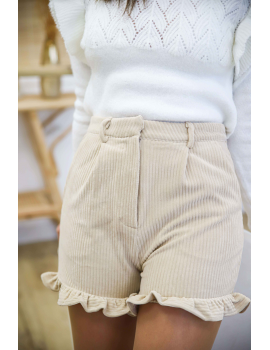 Short velours côtelé beige - Noé