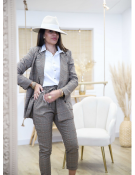 Veste blazer à carreaux - Auréa