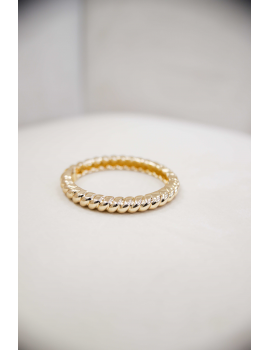 Jonc en acier doré torsadé