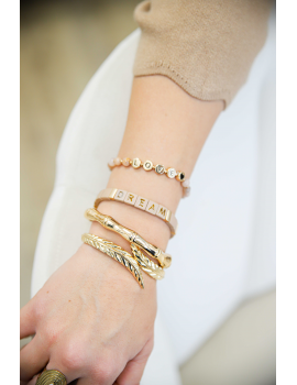 Jonc en acier doré torsadé