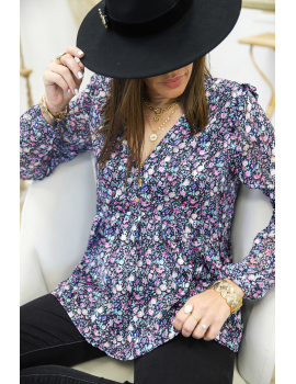 Blouse péplum fleurie - Darlène