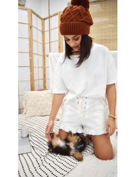 Ensemble short et t-shirt blanc - Bonsoir