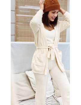 Ensemble Pantalon Crop Top Beige - Pilou