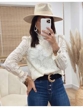 Blouse en dentelle écru - Patsy