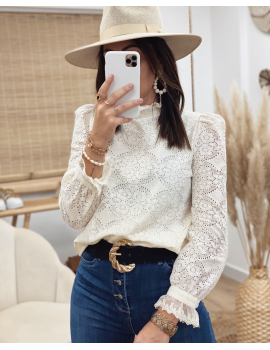 Blouse en dentelle écru - Patsy