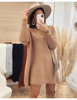 Robe pull oversize camel - Lisea