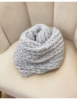 Echarpe grise grosses mailles - Shana