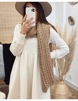 Echarpe camel grosses mailles - Shana