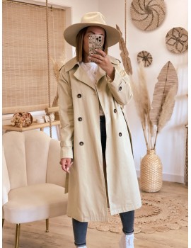 Pleated back trench coat - Elyna