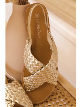 Gold braided sandals - Lylah
