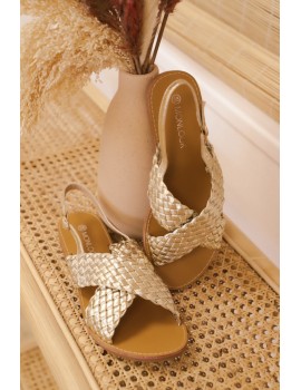 Gold braided sandals - Lylah