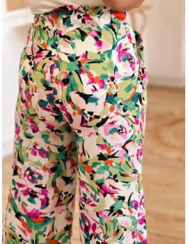 Green floral trousers - Spring