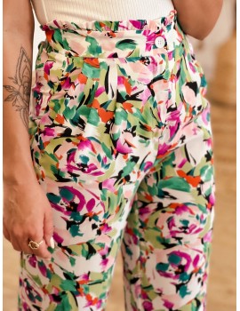 Green floral trousers - Spring