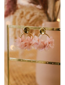 Boucles d’oreilles fleurs stabilisées rose pâle - Andréa