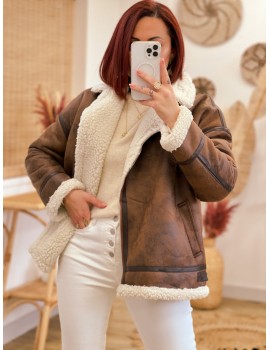 Brown Suede Bomber - Ona