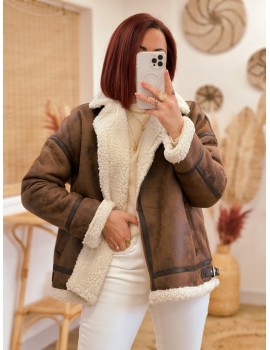 Brown Suede Bomber - Ona