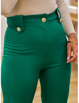 Green Fluid Clip Pants - Vic
