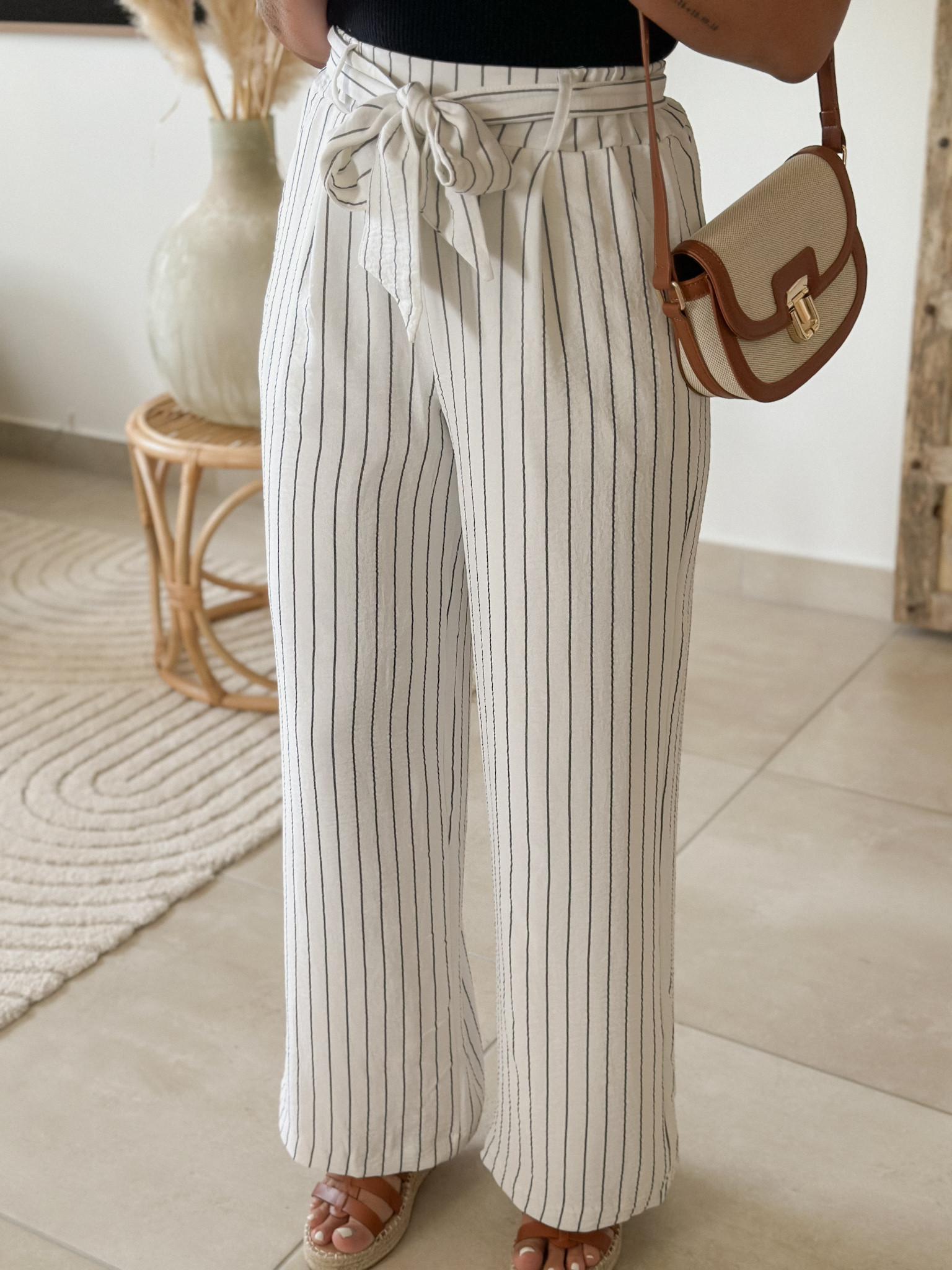 Pantalon rayé blanc - Rosemary