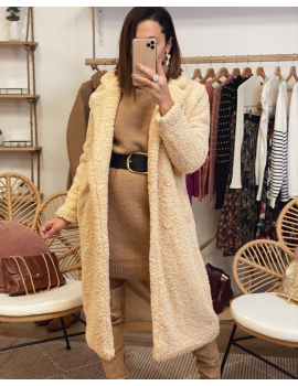 Manteau doudou long Beige